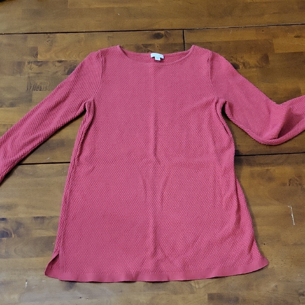 J.Jill Long Sleeve Knit Top/ Size Small/ Muted Red